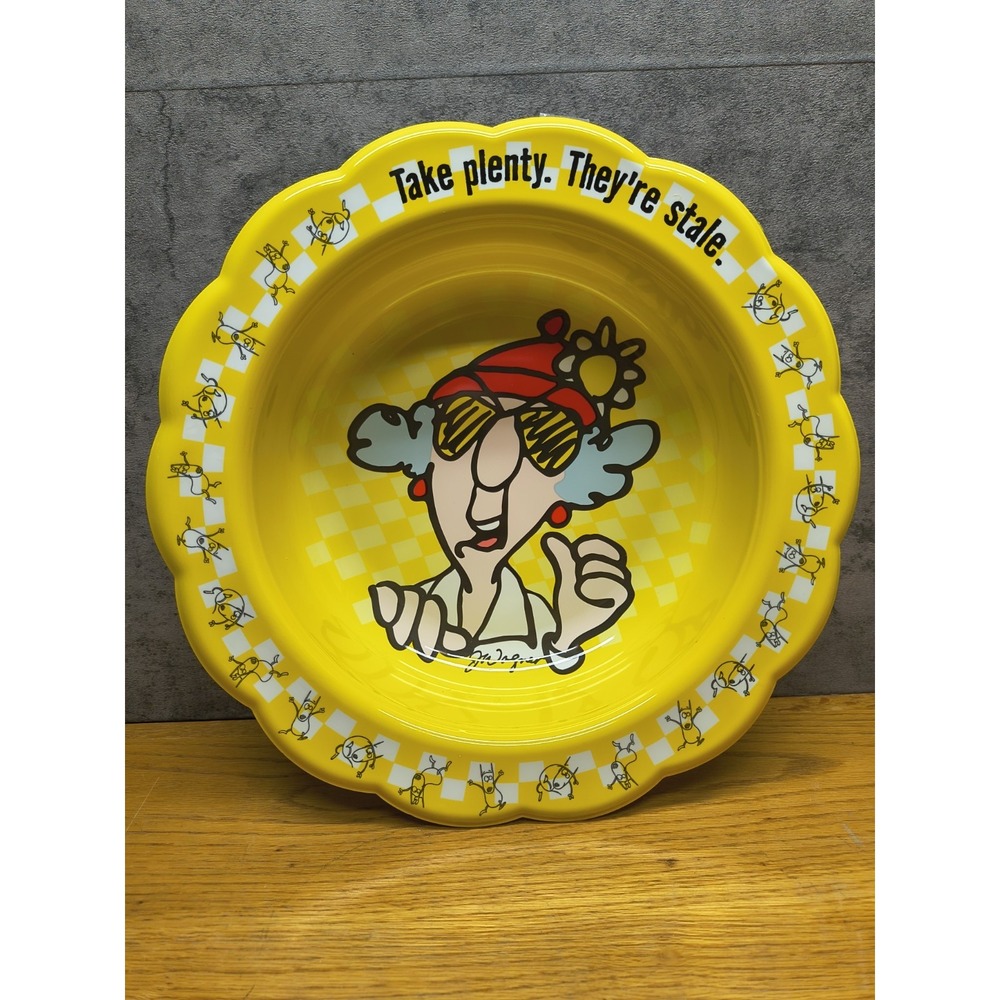 Hallmark‎ Cards Maxine J. Wagner Large Yellow Plastic Bowl Chips Snack Party
